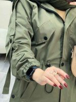 بارانی کمرگت بغل سه دکمه کد 5395 - تصویر 19