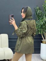 بارانی کمرگت بغل سه دکمه کد 5395 - تصویر 14
