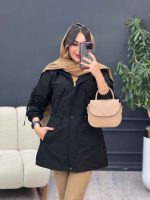 بارانی کمرگت بغل سه دکمه کد 5395 - تصویر 7