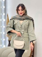 بارانی جیب پاکتی کمر دار کد 5397 - تصویر 2