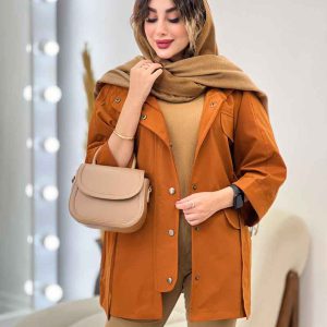بارانی جیب پاکتی کمر دار کد 5397