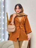بارانی جیب پاکتی کمر دار کد 5397 - تصویر 18