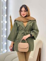 بارانی جیب پاکتی کمر دار کد 5397 - تصویر 6