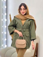 بارانی جیب پاکتی کمر دار کد 5397 - تصویر 19