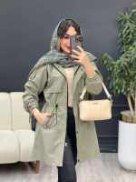 بارانی ژیله دار آستین کش کد 5399 - تصویر 3