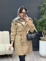 بارانی ژیله دار آستین کش کد 5399 - تصویر 2
