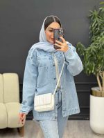 مانتو جین پشت گلدوزی پرچ دار کد 5400 - تصویر 13