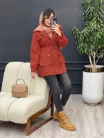 بارانی چهار جیب آستین پیله کد 5401 - تصویر 15