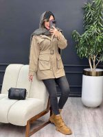 بارانی چهار جیب آستین پیله کد 5401 - تصویر 10