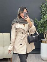بارانی شش دکمه سرشانه پاگن کد 5398 - تصویر 6