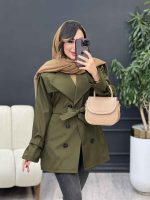 بارانی شش دکمه سرشانه پاگن کد 5398 - تصویر 2