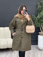 بارانی سه دکمه یقه دوبل کد 4378 - تصویر 21