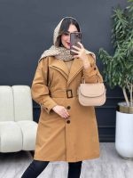بارانی سه دکمه یقه دوبل کد 4378 - تصویر 7