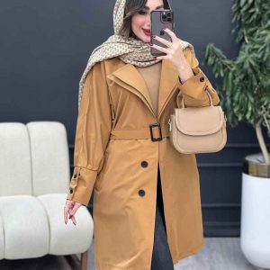 بارانی سه دکمه یقه دوبل کد 4378