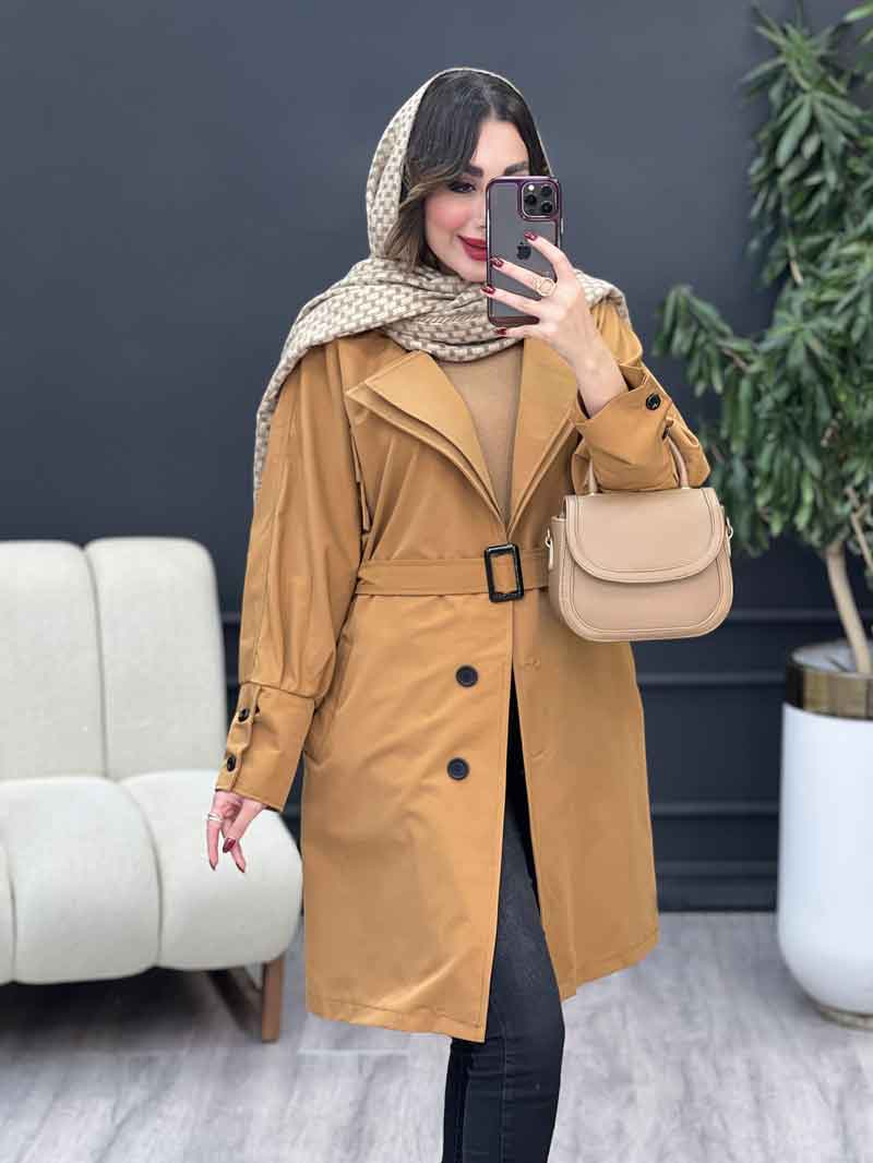 بارانی سه دکمه یقه دوبل کد 4378 بارانی سه دکمه یقه دوبل کد 4378