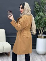 بارانی سه دکمه یقه دوبل کد 4378 - تصویر 9