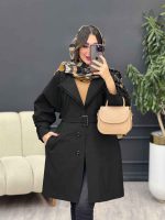 بارانی سه دکمه یقه دوبل کد 4378 - تصویر 10