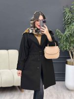 بارانی سه دکمه یقه دوبل کد 4378 - تصویر 12
