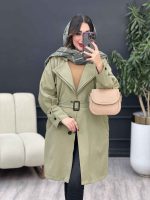 بارانی سه دکمه یقه دوبل کد 4378 - تصویر 3