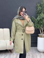 بارانی سه دکمه یقه دوبل کد 4378 - تصویر 15