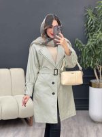 بارانی سه دکمه یقه دوبل کد 4378 - تصویر 16