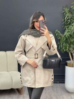 بارانی بغل چهاردکمه ژیله دار کد 5407 - تصویر 13