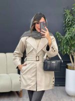 بارانی بغل چهاردکمه ژیله دار کد 5407 - تصویر 19