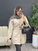 بارانی بغل چهاردکمه ژیله دار کد 5407 - تصویر 7