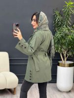 بارانی بغل چهاردکمه ژیله دار کد 5407 - تصویر 6
