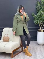بارانی بغل چهاردکمه ژیله دار کد 5407 - تصویر 17