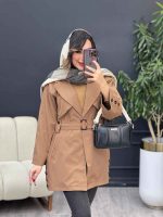 بارانی بغل چهاردکمه ژیله دار کد 5407 - تصویر 5