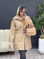 بارانی بغل چهاردکمه ژیله دار کد 5407 - تصویر 8