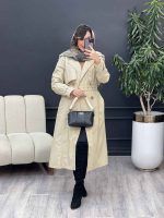 بارانی شش دکمه کمر دار کد 5388 - تصویر 10
