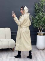 بارانی شش دکمه کمر دار کد 5388 - تصویر 7