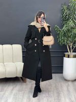 بارانی شش دکمه کمر دار کد 5388 - تصویر 16