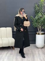 بارانی شش دکمه کمر دار کد 5388 - تصویر 6