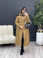 بارانی شش دکمه کمر دار کد 5388 - تصویر 12