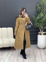 بارانی شش دکمه کمر دار کد 5388 - تصویر 9