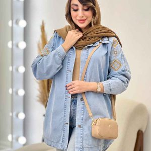 مانتو جین سرشانه گلدوزی 5414