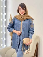 مانتو جین سرشانه گلدوزی 5414 - تصویر 4