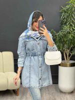 مانتو جین کمرکش کد 5410 - تصویر 3