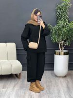 ست هودی و شلوار طرح لوزی کد 3740 - تصویر 5