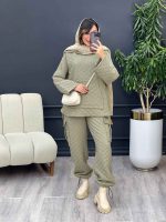 ست هودی و شلوار طرح لوزی کد 3740 - تصویر 12