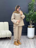 ست هودی و شلوار طرح لوزی کد 3740 - تصویر 4