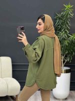 مانتو کتان جیب پاکتی پردیس کد 5409 - تصویر 9