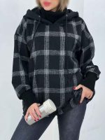 هودی چهارخونه ترکیبی پایین گت کد 5452 - تصویر 5