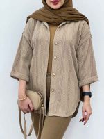 مانتو پاییزه پایین هلال کد 5453 - تصویر 7