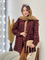 شکت چهارخونه دو جیب سوفیا کد 5478 - تصویر 25