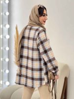 شکت چهارخونه دو جیب سوفیا کد 5478 - تصویر 19