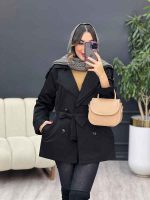 بارانی یقه دوبل شش دکمه کد 5466 - تصویر 5